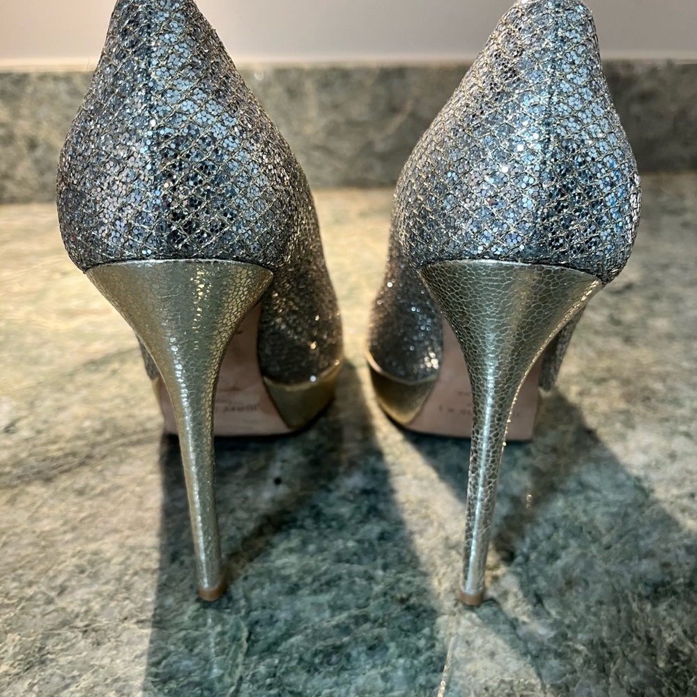 Jimmy Choo glitter fabric heels EU size 38.5 - Picture 4 of 8